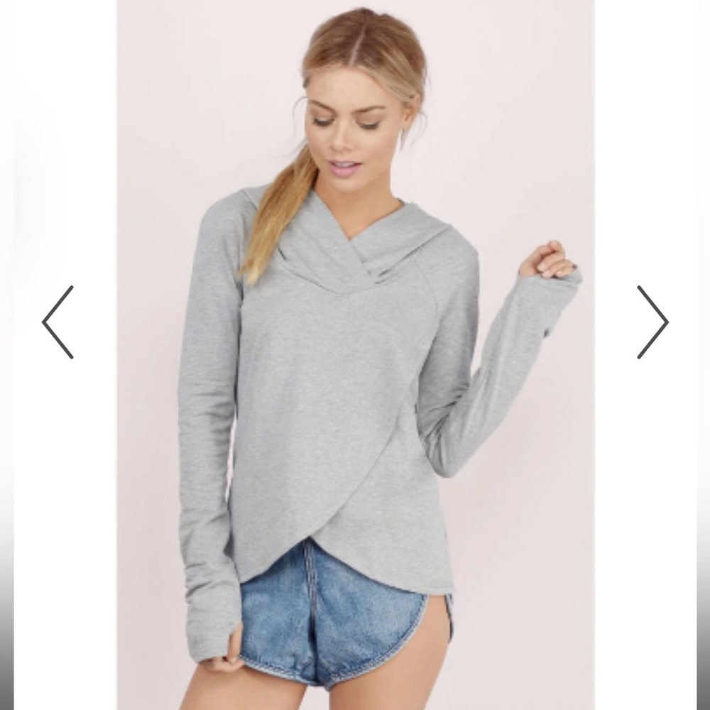 LIGHT GRAY HOODIE from TOBI in Small